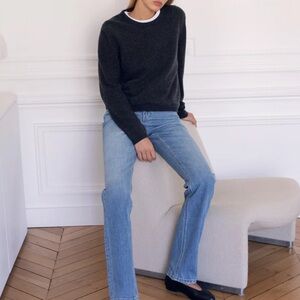 Rosaé Paris Cashmere sweater in charcoal grey 95% cashmere 5% wool MED New